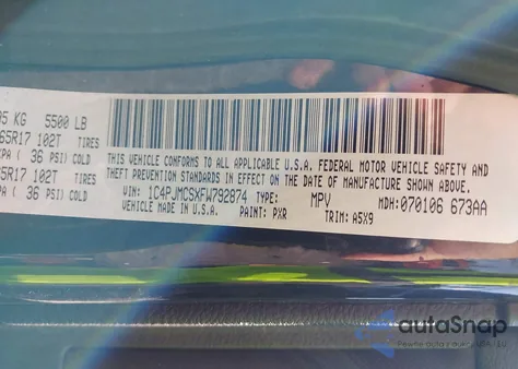 2015 Jeep Cherokee Latitude from USA, damaged, VIN 1C4PJMCSXFW792874